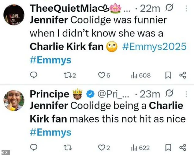 Jennifer Coolidge's Instagram Follow of Assassinated Activist Charlie Kirk Sparks Emmy Awards Controversy