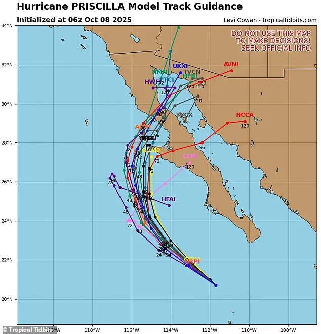 Hurricane Priscilla's Unexpected Course Change Brings Flash Flooding Threat to Southwestern U.S. Communities
