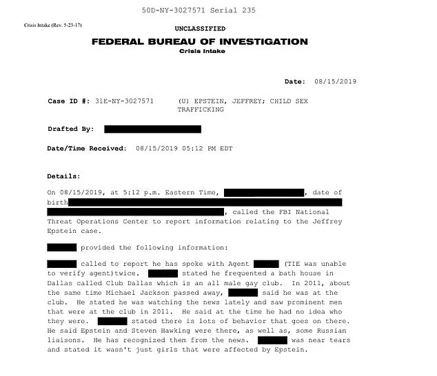 DOJ Releases Epstein Documents, Including Unsubstantiated Tips and Outlandish Allegations