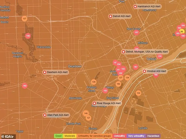 Toxic Haze Forces Michigan Residents to Stay Indoors as Air Quality Reaches Unhealthy Levels