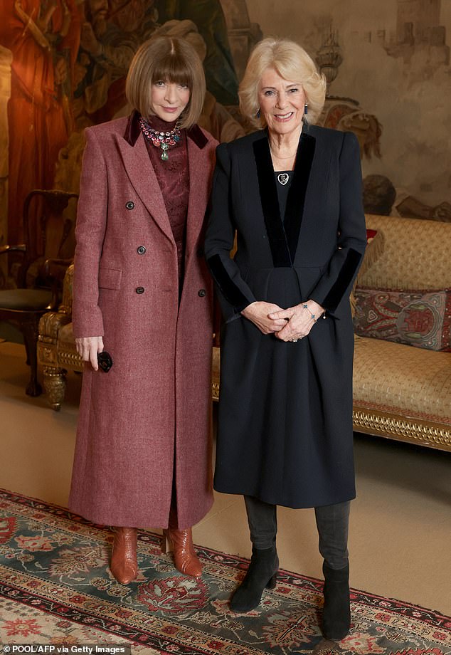 Queen Camilla and Anna Wintour at St James's Palace Amid Andrew Mountbatten's Birthday Arrest