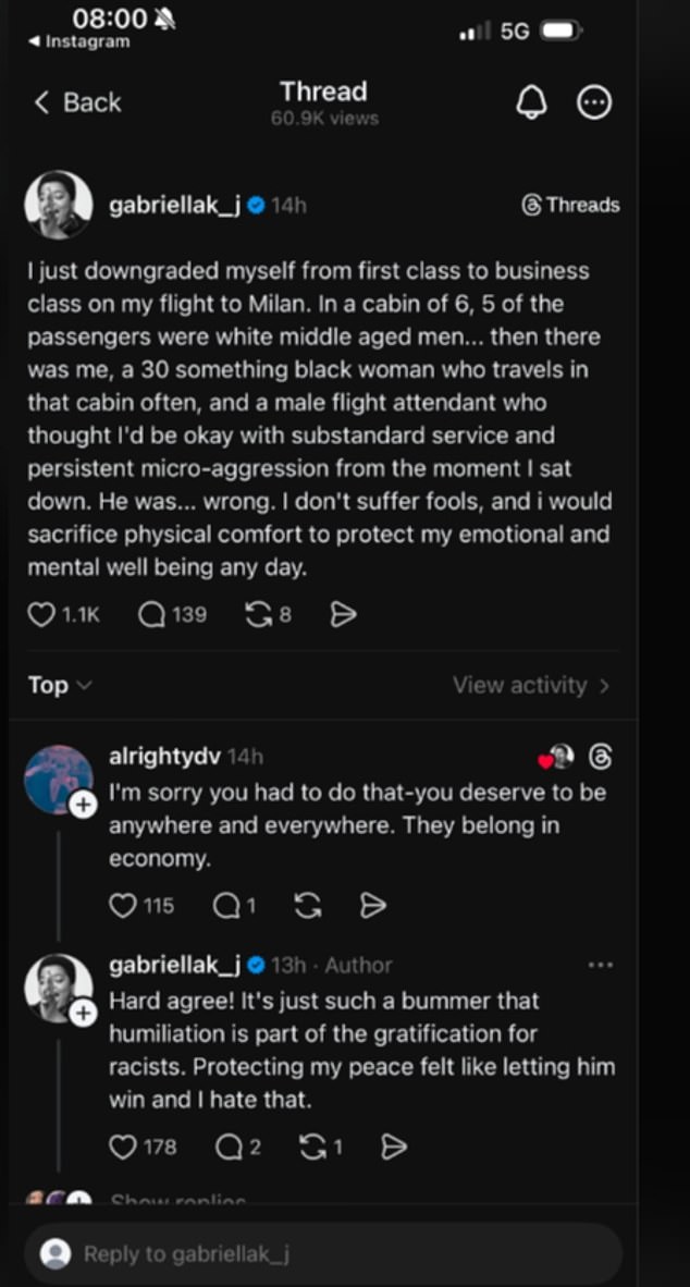 Gabriella Karefa-Johnson's Self-Downgrade from First to Business Class: A Statement on Self-Preservation and Activism