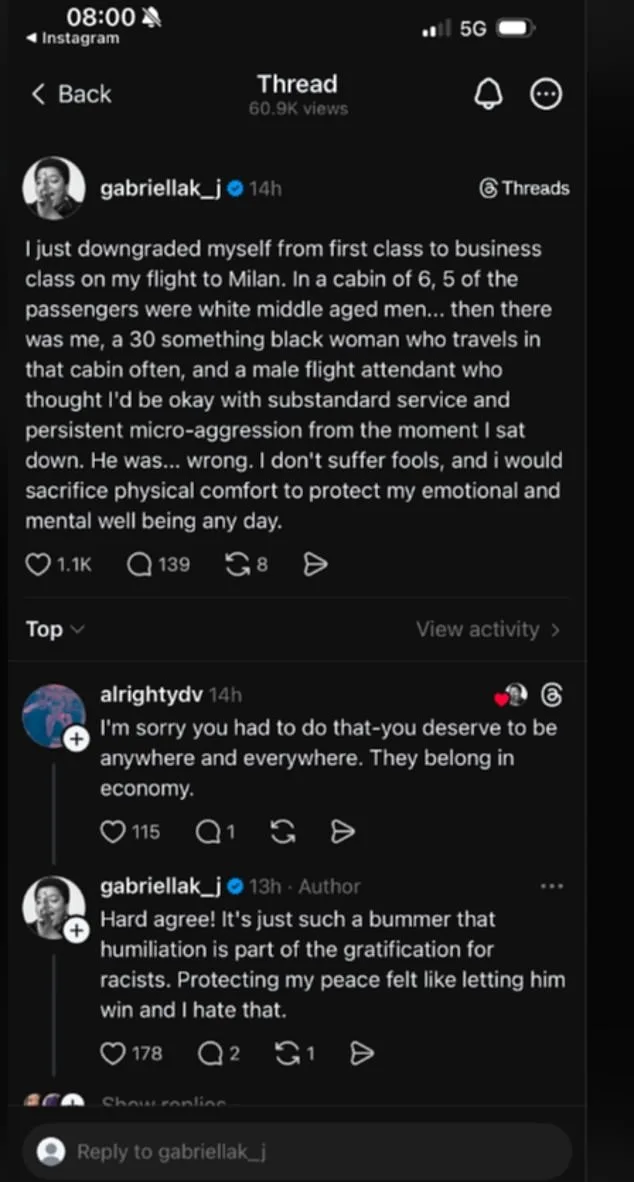 Gabriella Karefa-Johnson's Self-Downgrade from First to Business Class: A Statement on Self-Preservation and Activism