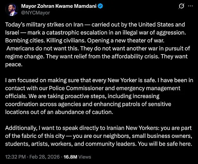 New York Mayor's Iran Airstrike Remarks Ignite Backlash from Iranian-American Community
