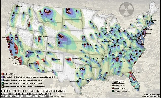 New Map Shows Potential Devastation of Nuclear Attack, 250 Million Americans at Risk