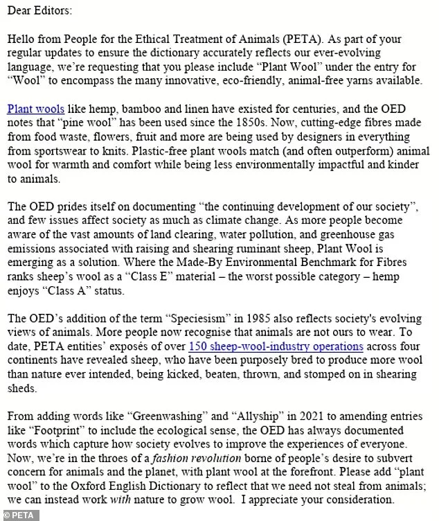 Oxford English Dictionary Faces Pressure to Redefine 'Wool' to Include Plant-Based Alternatives