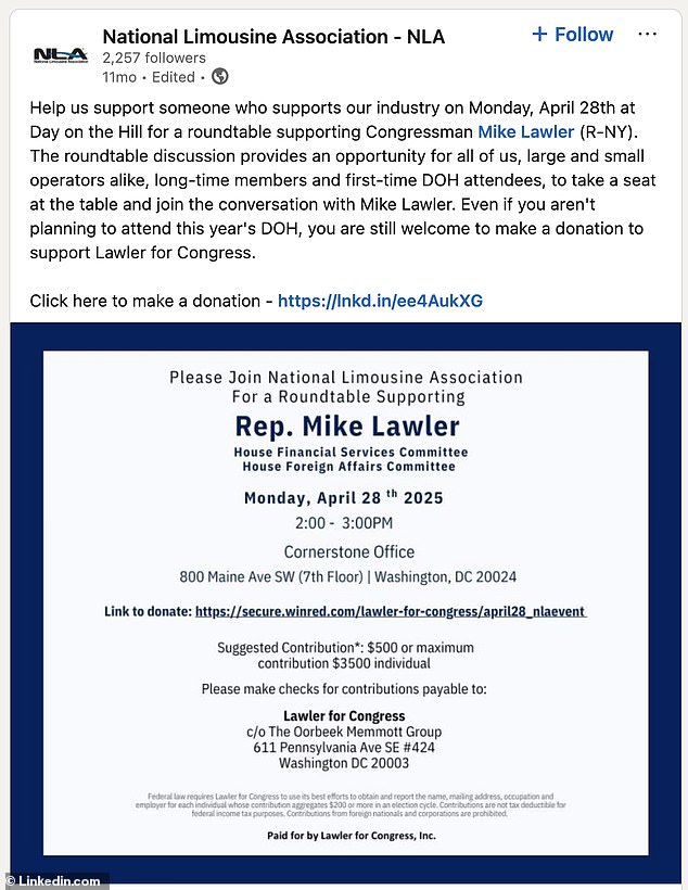 Congressman Mike Lawler Faces Criticism Over Lavish Campaign Spending, 'Limousine Lawler' Nickname Emerges