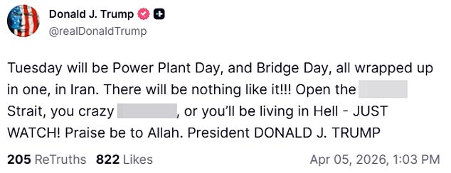 White House claims Trump's inflammatory Iran posts were intentional strategy