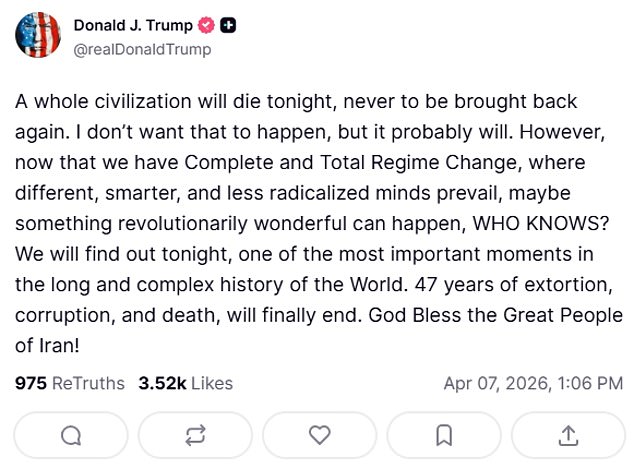 White House claims Trump's inflammatory Iran posts were intentional strategy