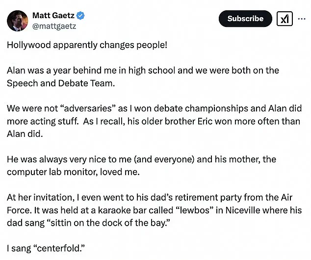 The Long-Standing Rivalry Between Matt Gaetz and Alan Ritchson