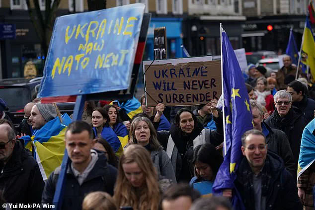 Thousands protest in London to support Ukraine and pressure Russia