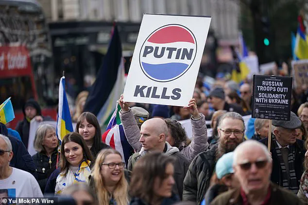 Thousands protest in London to support Ukraine and pressure Russia