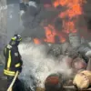 Explosive Drone Strike Sparks Massive Fire at Shbekino Paint Factory, Emergency Response Underway
