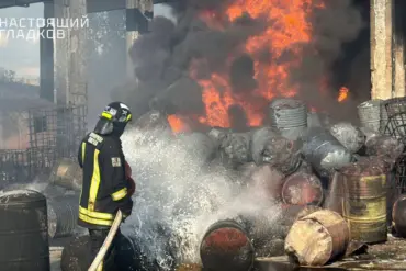 Explosive Drone Strike Sparks Massive Fire at Shbekino Paint Factory, Emergency Response Underway