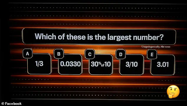 Primary School Math Question from ITV's *The 1% Club* Baffles Adults with Fractions, Decimals, and Percentages
